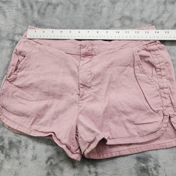 Anthropologie Level 99 Shorts Womens 27 Pink Linen Lyocell Blend Shortie Beach - Picture 7 of 11